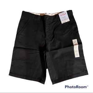 3 NWT Boys Cat & Jack Flat Front Uniform Shorts black Size 12 husky